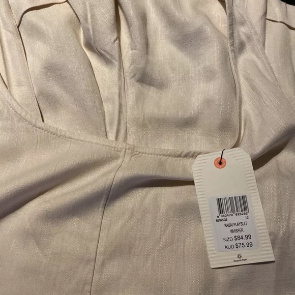 Billabong Linen Playsuit Size AU 12 Beige NWT - Picture 5 of 5